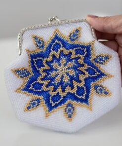 Peňaženka modro-zlatá mandala